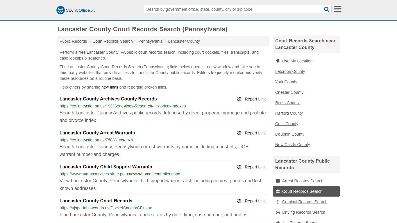 Lancaster County Court Records Search (Pennsylvania)